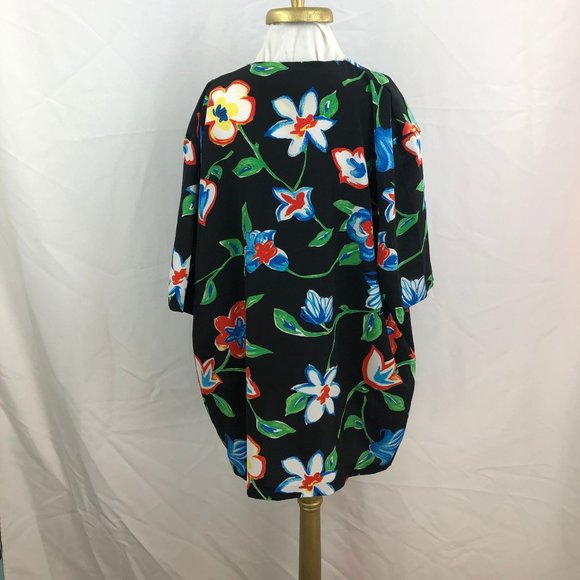 Vintage Rikki Sue Floral  Resort Top Retro Blouse Button Down Shirt 2XL - Picture 5 of 8